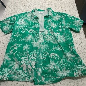 Retro rare Columbia Hawaiian fishing shirt
